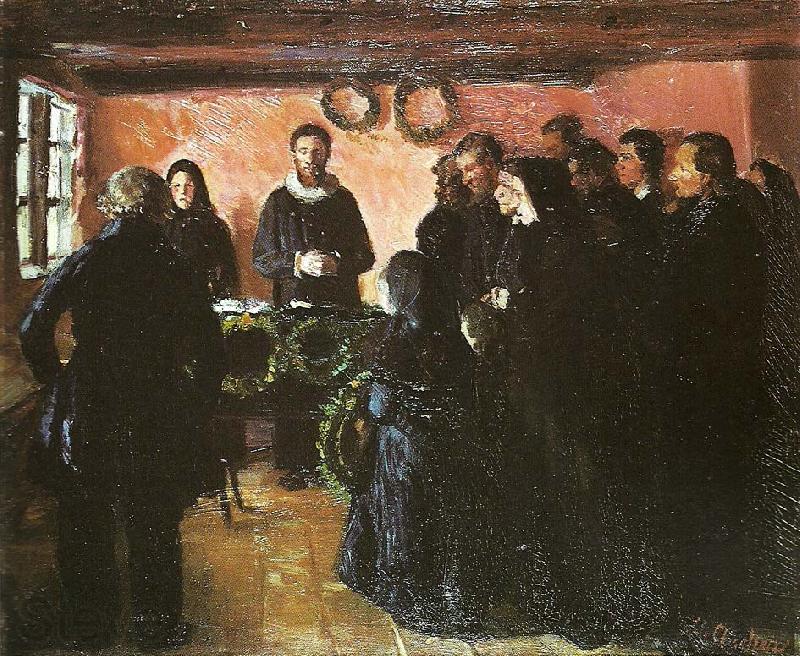 Anna Ancher begravelsen Norge oil painting art